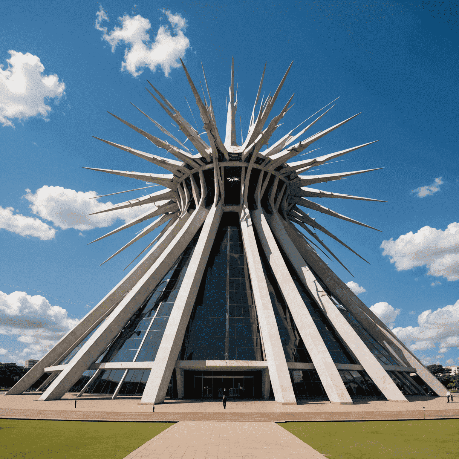 Exterior da Catedral Metropolitana de Brasília com sua estrutura única em forma de coroa de espinhos